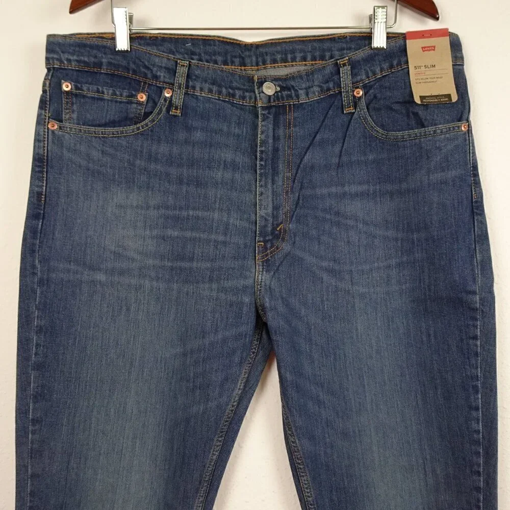 Levi's 511 Slim Jeans Men's Size 40x32 Blue Denim Stretch